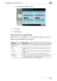 Page 173Printing a user box document4
C4514-38 – On the European (metric) model:
4Touch [OK].
5Touch [Close].
Adding preset text or images (Stamp)
Preset text, such as “URGENT”, can be added to all pages of a document.
Settings can be specified for the following.
ParameterDescription
Stamp Type/Preset 
StampsSelect a stamp, such as “URGENT”, “DRAFT” or “DO NOT COPY”.
Pages Select the pages to be printed on (either all pages or only the front 
cover).
Text Color Select the printing color (black, red, blue, green,...