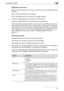 Page 39Saving documents2
C4512-4 Registering user boxes
Before document data can be saved, a user box must be created for saving 
the data.
Up to 1,000 user boxes can be created.
Up to 200 documents can be saved in a single user box.
A total of 10,000 pages can be saved in all user boxes.
A total of 3,000 documents can be saved in all user boxes.
There are public user boxes (which can be used by more than one person), 
personal user boxes (which can be used only by a single person), and group 
user boxes (which...