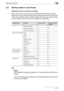 Page 48Saving documents2
C5502-12
2.3 Saving copies in user boxes
Settings that can be saved and changed
Within the various functions that can be specified before making copies, 
there are functions whose settings can be saved and there are functions that 
cannot be saved but can be set when printing. The functions whose settings 
can be saved and those that can be changed are listed below.
!
Detail 
The Fold/Bind settings are available only if optional finisher FS-608 is in-
stalled.
The Punch settings are...