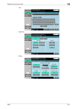 Page 193C6505-37
Sending a user box document5
–Text
–Date/Time
–Others
Downloaded From ManualsPrinter.com Manuals 