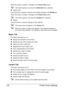 Page 25Printer Driver Settings 2-6
When this button is clicked, it changes to the Printer View button.
This button appears only when the Watermark tab is selected.
„Quality View
Click the button to display a sample of the settings selected in the Quality tab.
When this button is clicked, it changes to the Printer View button.
This button appears only when the Quality tab is selected.
„Default
Click the button to reset the settings to their defaults.
This button does not appear on the Version tab.
When this...