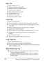 Page 33Using the Postscript and PCL Printer Driver 2-8
Basic Tab
The Basic Tab allows you to
„Specify the orientation of the media
„Specify the size of the original document
„Select the output media size
„Zoom (expand/reduce) documents
„Specify the paper source
„Specify the type of media
„Specify the number of copies
Layout Tab
The Layout Tab allows you to
„Print several pages of a document on the same page (N-up printing)
„Print a single copy for enlargement and print several pages (PCL printer 
driver only)...