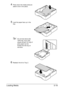 Page 86Loading Media5-19
4Press down the media pressure 
plate to lock it into place.
5Load the paper face up in the 
tray.
Do not load above the 
100% line. Up to 500 
sheets (80 g/m
2 [21 lb]) of 
plain paper can be 
loaded into the tray at 
one time.
6Reattach the lid to Tray 2.
100%
75
50
Downloaded From ManualsPrinter.com Manuals 