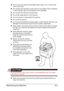 Page 190Maintaining the Machine8-3
„Do not cover the machine immediately after using it. Turn it off and wait 
until it cools down.
„Do not leave the machine’s covers open for any length of time, especially 
in well-lit places; light may damage the toner cartridges.
„Do not open the machine during printing.
„Do not tap media stacks on the machine.
„Do not lubricate or disassemble the machine.
„Do not tilt the machine.
„Do not touch the electrical contacts, gears, or laser devices. Doing so may 
damage the...