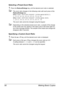 Page 104Making Basic Copies 90
Selecting a Preset Zoom Ratio
1Press the Reduce/Enlarge key until the desired zoom ratio is selected.
The zoom ratio changes in the following order with each press of the 
Reduce/Enlarge key.
When 
USER SETTING/PRESET ZOOM is set to METRIC: 
1.15
→1.41→2.00→0.50→0.70→0.81 
When 
USER SETTING/PRESET ZOOM is set to INCH: 
1.29
→1.54→2.00→0.50→0.64→0.78
The zoom ratio cannot be changed using the keypad.
Depending on the selected preset zoom ratio, a sample of the change 
to the...