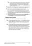 Page 125Making Advanced Copies 113
In order to perform duplex (double-sided) copying or collated (Sort) 
copying with 2in1/4in1 copying, specify the necessary settings 
before performing step 4. For details, refer to “Setting Duplex 
(Double-Sided) Copying” on page 117 and “Setting Collated (Sort) 
Copying” on page 119.
5When NEXT PAGE? appears in the message window, place the second 
document page on the original glass, and then press the Select key.
6Repeat step 5 until all document pages have been scanned....