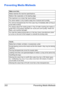 Page 214Preventing Media Misfeeds 202
Preventing Media Misfeeds
Make sure that...
Media matches the machine specifications.
Media is flat, especially on the leading edge.
The machine is on a hard, flat, level surface.
You store media in a dry location away from moisture and humidity.
You remove transparencies from the output tray immediately after printing to 
avoid static buildup.
You always adjust the media guides in Tray 2/3 after inserting the media (a 
guide that is not properly adjusted can cause poor...