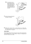 Page 90Loading Media 78
Do not load so much 
paper that the top of the 
stack is higher than the 
maximum limit guide. Up 
to 100 sheets (80 g/m
2 
[22 lb]) of plain paper can 
be loaded into the tray at 
one time.
5Slide the media guides against 
the edges of the paper.
6Select PAPER SETUP/TRAY1 PAPER in the UTILITY menu, and 
then select the settings for the size and type of paper that is loaded. See 
also “Specifications” on page 66.
Other Media
When loading media other than plain paper, set the media mode...