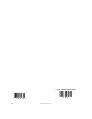 Page 88www.gateway.com
MAN STM RPL KBD INST GDE R0 7/04 