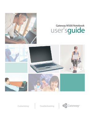 Page 1Gateway M500 Notebook
CustomizingTroubleshooting
usersguide 