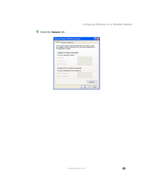 Page 7165
Configuring Windows for a Wireless Network
www.gateway.com
6Click the General tab. 