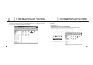Page 2141
7. WECHSELDATENTRÄGER FUNKTIONEN
7. WECHSELDATENTRÄGER FUNKTIONEN
40
Ist die Installation abgeschlossen, überprüfen Sie bitte, durch Öffnen des Arbeitsplatzes, ob der DR201 richtig angeschlossen ist. Dies ist der Fall, wenn das [Wechseldatenträger-Symbol] erscheint. 
3FunktionVerbindung zum PCWichtig:
upload/download funktioniert nur im “Musik Player” Modus.
Schalten Sie den DR201 ein und wechseln Sie in den “Musik Player” Modus.(MP3 Player Modus)Verbinden Sie das USB Kabel zuerst mit dem PC und dann...