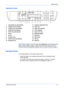 Page 25Machine Parts 
OPERATION GUIDE1-3
Operation Panel
NOTE: When copying in EcoPrint mode, press [EcoPrint] on the operation panel, 
refer to EcoPrint Mode on page 4-6. Set by the Printer Driver when you print in 
EcoPrint mode from the personal computer, refer to Printing Functions on page 6-1.
Message Display
The message display on the operation panel shows:
• Status information, the messages listed below which are displayed during 
normal operation.
• Error codes, when the printer requires the operator’s...