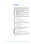 Page 15xiii
Symbols
The sections of this guide and parts of the machine marked with symbols 
are safety warnings meant to protect the user, other individuals and 
surrounding objects, and ensure correct and safe usage of the machine. 
The symbols and their meanings are indicated below.
The following symbols indicate that the related section includes safety 
warnings. Specific points of attention are indicated inside the symbol.
The following symbols indicate that the related section includes 
information on...