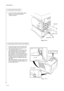 Page 282F8/2F9/2GA-2
1-2-101. Connect the printer cable (parallel, USB or 
network*) to the printer and the PC.
*: Remove the cap.
Figure 1-2-13
1. Connect the power cord to the printer’s AC 
inlet and the other end into a power outlet.
2. Turn the power switch to on ( | ).
The message display should indicate [Self 
test]. When the printer is first switched on 
after installation, there will be a delay of 
approximately 15 minutes before the printer 
gets ready to print as the developer needs to 
be filled with...