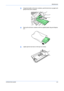 Page 41Maintenance 
OPERATION GUIDE3-5
3Grasp the handle on the toner container, push the lock lever up again and 
gently lift the toner container.
4Seal up the old toner container with the supplied plastic bag and dispose 
of it.
5Lightly tap the new toner on the top 5 to 6 times.
Downloaded From ManualsPrinter.com Manuals 