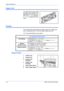 Page 80Optional Equipment 
4-8BASIC OPERATION GUIDE
Duplex Unit
Two-sided copies can be made if 
the duplex unit is installed. Two-
sided copies of sizes from A3 to 
A5R, Folio, 11 × 17 (Ledger) to 
5
1/2×81/2 (Statement) can be 
made.
Finisher
The Finisher holds a large quantity of copies and can sort multiple copy 
sets by offsetting each set. It can also staple collated copy sets.
The Finisher specifications are as follows:
Names of Parts
1Finisher Tray
2Process Tray
3Process Tray 
Extension
4Finisher Tray...