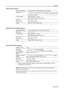 Page 169Appendix
Appendix-5
Paper Feeder (option)
3000 Sheet Paper Feeder (option)
Document Finisher (option)
NOTE: When using the document finisher or 3000 sheet document finisher, the optional job 
separator must be installed.
Only paper that can be fed from the cassette can be ejected from the document finisher or 3000 
sheet document finisher. Paper Supply Method Friction Feed (No. Sheets: 500, 80 g/m
2, 2 cassettes)
Paper Size 11 × 17, 8
1/2×14, 11×81/2, 81/2×11, 101/2×71/4, 71/4×101/2, 
5
1/2×81/2,...