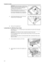 Page 40Preparation for Usage
2-4
IMPORTANT: Verify that the paper is pressed snugly 
against the vertical and horizontal size guides. If a gap 
is present, reset the width guide or length guide. 
Overloading may cause paper jams.
Before loading the paper, be sure that it is not curled 
or folded. Overloading may cause paper jams.
Ensure that the loaded paper does not exceed the 
level indicated. Overloading may cause paper jams.
5Insert the appropriate paper size card in the slot to 
indicate the size of the...