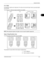 Page 149Copying Functions 
OPERATION GUIDE4-23
4
4-in-1 Mode
For copying four originals onto a single sheet. This mode can be used with Duplex mode to copy eight originals 
onto one sheet.
The following 4-in-1 options and output orientations are available.
NOTE: When placing the original on the platen, be sure to copy the originals in page order.
Types of Page Boundary Lines
The following types of the boundary lines are available.
The procedure for using Combine mode copying is explained below.
1Press the  Copy...