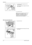 Page 380Maintenance 
9-10OPERATION GUIDE
7Turn the toner container release lever to the 
horizontal position.
Use the same procedure to replace the other color 
toner containers.
8Close the front cover.
NOTE: Return the exhausted toner container and 
waste toner box to your dealer or service 
representative. The collected toner container and 
waste toner box will be recycled or disposed in 
accordance with the relevant regulations
Waste Toner Box Replacement
1
Open the front cover.
2Press the release button (1)...