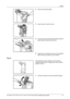 Page 23English 
DF-760(B), MT-720(B), BF-720, PH-5A, PH-5B AND PH-5C OPERATION GUIDE 21
2Remove the jammed paper.
3Open the tray C and front cover.
4Turn the conveyor knob (D2) to the left to feed the 
paper along to enable easy removal. 
5Close Tray C and the front cover, and re-install the 
finisher back into position on the machine. 
Tray A
If the illustration shown displays on the machine’s 
operation panel, there is a paper jam in the conveyor 
section to Tray A.
1Lift open Tray B and remove the jammed...