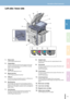 Page 1512
3
4
5
Description of Each Component
3
Left side / Inner side
10
9
11
6
15141312
4
3
2
8
7
1
5
1.  Platen sheet
&P.0 “Regular Maintenance”
2.  Original glass
Use this to copy three-dimensional originals, book-type 
originals and special paper such as OHP film or tracing 
paper, as well as plain paper.
3.  Bridge unit
Open it when paper jams occur.
4.  Waste toner box
&P.5 “Replacing Waste Toner Box”
5.  USB port
Use this port when printing files stored in a USB device or 
storing scanned...