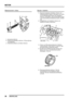 Page 53MOTOR
26
ÜBERHOLUNG
Ölüberdruckventil - Ausbau
1.Sprengring entfernen.
2.Überdruckventilstopfen entfernen, O-Ring entfernen
und wegwerfen.
3.Überdruckventilfeder und Kolben entfernen.Ölpumpe - Inspektion
1.Ölpumpenantriebsrad, Deckblech, Rotoren und
Gehäuse gründlich säubern. Alle Spuren von Loctite
an den Befestigungsschrauben des Deckblechs
entfernen; sicherstellen, daß die Gewindebohrungen
in der Nockenwellenantriebsdeckel sauber und ölfrei
sind
2.Auflageflächen von Deckblech, Rotoren und
Gehäuse auf...