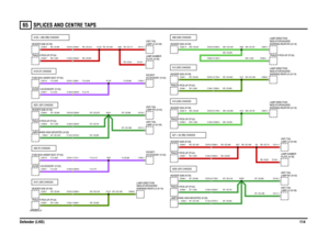 Page 115SPLICES AND CENTRE TAPS 
Defender (LHD)11465
VWR000830-A-07
A12 (GR) CHASSISA16 (GW) CHASSISA27 + A2 (RB) CHASSIS
A26 (P) CHASSIS
A200 (GP) CHASSIS
A221 (GP) CHASSISA103 (P) CHASSISA102 + A80 (RB) CHASSIS
A98 (GW) CHASSIS
A101 (GR) CHASSIS
C1692-2
C1102-2 C0704-2C0121-2
C0832-1C0125-2
C1260-5 C0929-5 C0499-6C0376-6 C1759-6 C0288-4 C0378-1 C1761-1 C0573-3
C1260-6 C0929-6 C0350-1C0121-3
C0138-1 C0376-2 C0390-2 C0286-5
C1260-2 C0929-2 C0499-7C1260-3 C0929-3 C0499-4C0837-2 C0376-5 C1759-5 C0292-15C1260-1...