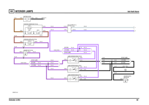 Page 83INTERIOR LAMPS 
Anti-theft Alarm
Defender (LHD)82
44
INTERIOR LAMPS
Anti-theft Alarm
VWR000710-A-01
32
132
132
1
20 AMPFUSE 7
SWITCH_(S305)
(90 CSW) (110 CSW)
(FR INT LAMP) (110 CSW) (90 CSW)
(FR INT LAMP)
(110 CSW) (FR INT LAMP)
60 AMPLINK 2
SWITCH (S305)
5 WATT5 WATT
SWITCH (S304)
(90 CSW)
100 AMPLINK 1
5 WATT
5 AMPFUSE 30
EARTH (E107)
12 VO LTS
B A
C0574-1 C0192-1 C0045-1
C0632-1
C0595-6
C0287-17 C0287-11
C0488-3 C0259-3
C0550-8 C1210-1 C0355-3 C0488-2 C0259-2 C0595-1C0570-1
C1209-1 C0356-3C0356-1...