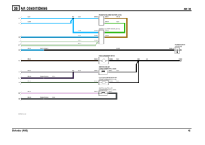 Page 46AIR CONDITIONING 
300 Tdi
Defender (RHD)45
38
300 Tdi
VWR000160-A-02
U,0.85NY,1.25
U,0.85
FML
C0808-1
E
KG
JHB DA C
C0847-1 C0847-2 C0848-1
C0182-2 C0848-2C0280-2C0550-10 C0425-1
C0425-4
C1508-2
C1508-6 C0425-2
C1508-5
C1508-3
C1508-4
C0277-7 C0786-7
C0448-8 C0162-8 C0448-9 C0162-9C0280-1
C0182-1
A59A66 SJ4
CONDITIONING (A/C) (D149) CLUTCH-COMPRESSOR-AIR FAN-CONDENSER (M137)
CONDITIONING (A/C) (S207) SWITCH-CLUTCH-AIR CONDITIONING (A/C) (S229) SWITCH-FAN-AIR RESISTOR-BLOWER MOTOR (G105)
SWITCH-BLOWER...