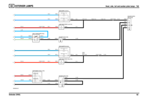 Page 64EXTERIOR LAMPS 
Head, side, tail and number plate lamps - Td5
Defender (RHD)63
43
Head, side, tail and number plate lamps - Td5
VWR000460-A-02
87A
87
86 85 30
N LG M P
55 WATT
DIPPED BEAM-LH (Y136)
60 WATT
MAIN BEAM-LH (Y135)
55 WATT
MAIN BEAM-RH (Y132)
60 WATT
DIPPED BEAM-RH (Y133)5 WATT
C
B
KD
5 WATT
1.2 WATTSIDE LAMP (J125) WARNING LAMP-1.2 WATTMAIN BEAM (J126)
WARNING LAMP-
E
J
A
C0290-9 C0290-12
C0289-7C0550-1
C0289-2
C0289-13C0550-7 C0550-4
C0550-6
C1267-3 C1266-3C1265-3 C1264-3
C1264-5...