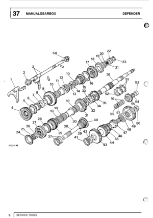 Page 48I 
I 37 MANUALGEARBOX DEFENDER 
Si3281 M 
SERVICE TOOLS  