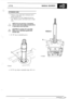 Page 35. -. . .. ,~. :, .f. . .... , .. .. . .. . ,.. 
LT77S MANUAL GEARBOX 
EXTENSION CASE 
1. Release  centre plate from workstand  and fit 
gasket on joint  face. 
2. Fit extension  case while aligning oil pick-up 
pipe. Remove guide studs and  secure  to main 
case. 
NOTE: Do not  use  force,  if necessary 
remove  case and re
-align  oil pump  drive 
if case does  not fit first  time. 
CAUTION:  To protect 
0 ring  while 
A fitting,  cover mainshaft  splines with 
smooth  tape. 
3. Fit 0 ring to mainshaft...