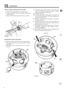 Page 45864 
Remove constant  velocity joint from axle shaft 
7. Hold the  axle shaft  firmly  in a soft  jawed  vice. 
8. Using  a soft  mallet  drive the constant  velocity joint 
9. Remove  the circlip  and collar from the axle  shaft. 
from 
thc shaft. 
SUSPENSION 
.e I 
12. 
13. 
i4. 
15. 
16. 
17. 
18. 
Swivel 
the cage  into line  with  the axis of the joint 
and  turn 
is until  two  opposite  windows coincide 
with  two lands 
of the joint  housing. 
Withdraw  the cage. 
Turn  the inner track  at right...