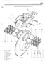 Page 475BRAKING SYSTEM 170 I 
KEY TO CALIPER 
1. Bleed screw. 
2. Caliper. 
3. Anti-rattle springs. 
4. Retaining  pins. 
5. Friction pads. 
6. Brake disc. 
7. Piston. 
8. Wiper seal retainer 
9. Wiper seal. 
?. *, .? , * 
10. Fluid seal. 
FRONT BRAKE  CALIPER  ASSEMBLY  (EARLY TYPE) 
3 
ST1271M 1 
3  