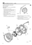 Page 588186 I ELECTRICAL EQUIPMENT- LAMPS 
REMOVE AND OVERHAUL  HEADLAMPS 
Remove  and dismantle 
NOTE: Instructions 1 to 8 cover  renewal of the bulb or 
light  unit only. 
1. Disconnect  the battery  for safety. 
2.  Remove  the six screws  and remove  the plastic 
bczel 
3. Remove  the three  screws  retaining  the rim  and 
4. Withdraw  the light  unit or reflector  and pull-off the 
5. Remove  the rubber  grommet. 
6. Discard  the light  unit,  if faulty,  or the  bulb if failed. 
7. Release  the spring...