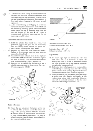 Page 612.50 LITRE DIESEL ENGINE 1121 
, : ... -4 :: 42. Alternatively,  insert a strip of cellophane  between .I . .,..., ..