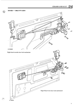 Page 89CHASSIS AND BODY 1761 
DOORS - 1986 ONWARDS 
7  