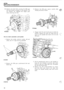 Page 42)371 TRANSMISSION 
18. Remove the two bolts securing  the fifth  gear 
fork and bracket  assembly  to the  gearbox. Do 
not  displace  the selector fork slipper pads 
when  removing  the fork. 
3. Remove  the fifth  gear,  spacer,  needle roller 
bearing  and thrust  washer. 
Reverse shaft,  mainshaft,  and layshaft. 
1. Remove  the circlip,  selective  washer, oil seal 
collar,  and 
0 ring from  the mainshaft. 
ST2006M 
2. Remove  the fifth  gear  synchromesh  hub and 
baulk  ring. 
4. Engage  both...