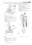 Page 45-- 
TRANSMISSION 37 
-*L Bias spring  housing  and lower  gear lever 
1. Secure  the housing  in a vice  and remove  the 
2. Clean the lower gear lever  and nylon  cup. 
3. Check  the rubber  dust cover  for damage. 
4. Clean  the housing,  adjusting  screws and bias 
5. Clean  and examine  the bias  springs. 
6. Refit  the bias  spring  screws,  two turns  only at 
bias 
spring  adjusting  screws. 
Check  for wear  and damage. 
spring  bores. 
this  stage. 
4 
ST2019M 
Gearbox  fifth gear  extension...