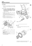 Page 4637 
Bell housing. 
J 
TRANSMISSION 
1. Remove the clip  retaining  the thrust  bearing 
carrier  to the  clutch  operating  lever 
fork if still 
in position. 
Note:  the clip  is fitted  during  assembly  to 
prevent  the bearing  sliding forward  when 
the  gearbox  is being  fitted 
to the engine 
and  it may  become  dislodged  in 
service 
without detriment. 
2. Withdraw  the thrust  bearing  and carrier 
assembly  from the sleeve. 
3. Remove  the bolt  and spring  washer  securing 
the  operating...