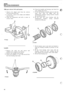 Page 54El TRANSMISSION 
Fifth gear  selector fork and bracket. 
1. Remove  the slipper  pads from  the selector 
2. If necessary,  remove the circlips  and withdraw 
3. Clean  all components  and refit  or renew  in 
fork and check for wear. 
the  pivot  pins. 
reverse  order. 
2 A 
Lays haf t. 
4. Clean the layshaft  and bearings  and check  for 
wear,  pitting  and scores. 
5. Fit the rear bearing  assembly  and note  that the 
inner  track must 
be fitted with the 
identification  numbers facing inwards...