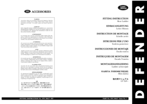 Page 211DEFENDER
WARNING
Accessories which are not properly fitted can be dangerous. Read the
instructions carefully prior to fitting. Whilst fitting, comply with the
instructions at all times.  If in doubt, contact your nearest Land Rover
Dealer.
ACHTUNG!
Nicht sachgemäß montiertes Zubehör kann gefährlich sein.  Lesen Sie die
Montageanleitung sorgfältig, bevor Sie das Teil montieren. Halten Sie sich
bei der Montage an die Anleitung. Bei Unsicherheiten wenden Sie sich
bitte an Ihren Land Rover Händler....