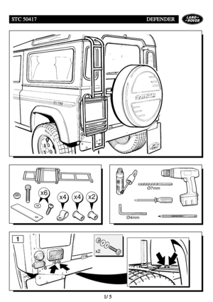 Page 212SSTC 50417DEFENDER
1/5
x2
x4x2x4
x6
Ø7mm
Ø4mm
1                          