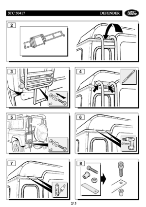 Page 213STC 50417DEFENDER
2/5
2
3
x2
4
5
x2
6
Ø7mm
78                               