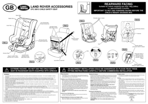 Page 275WARNINGS:1. The Child Safety Seat must be fitted and used in accordance with the manufacturers instructions.  An incorrect installation could be 
dangerous.
2. Car interiors can become very hot when left standing in direct sunlight and metal fittings on the seat and harness may become hot.  It is 
therefore recommended that fittings that come into contact with the child are covered when the car is left standing in direct sunlight.
3. Seat and harness assemblies which get damaged or become badly worn or...