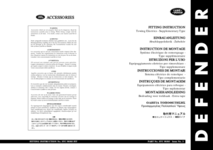 Page 292DEFENDER
WARNING
Accessories which are not properly fitted can be dangerous. Read the
instructions carefully prior to fitting. Whilst fitting, comply with the
instructions at all times.  If in doubt, contact your nearest Land Rover
Dealer.
ACHTUNG!
Nicht sachgemäß montiertes Zubehör kann gefährlich sein.  Lesen Sie die
Montageanleitung sorgfältig, bevor Sie das Teil montieren. Halten Sie sich
bei der Montage an die Anleitung. Bei Unsicherheiten wenden Sie sich
bitte an Ihren Land Rover Händler....