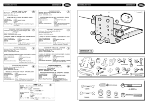 Page 68TOWING KIT 110 DEFENDER
GB
MOTOR VEHICLE DATA
Manufacturer - Rover Group Ltd (GB), BMW (D)
Official Motor Type - LD
Model - DEFENDER from 1998
TOW BAR INCLUDING BRACKET - DATA
Coupling class  - A 50-X
Approval number  - e1*94/20*0616*02*03, 0402
D-Value - 17.41 kN
S-Value - 250 kg
Max Trailer Weight  - 3500 kg (NOTE! refer to handbook for gross 
trainweight.)
FAHRZEUGDATEN
Hersteller - Rover Group Limited (GB) BMW (D)
Offizieller Motortyp - LD
Modell - DEFENDER ab 1998
ANHÄNGERKUPPLUNG MIT HALTERUNG -...