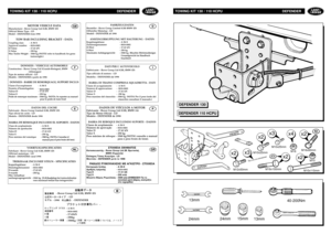 Page 77TOWING KIT 130 / 110 HCPU DEFENDER
x4
x2
x2
x3
x2
x2
x3
24mm
24mm13mm
40-200Nm
15mm
13mm
TOWING KIT 130 / 110 HCPU DEFENDER
GB
MOTOR VEHICLE DATA
Manufacturer - Rover Group Ltd (GB), BMW (D)
Official Motor Type - LD
Model - DEFENDER from 1998
TOW BAR INCLUDING BRACKET - DATA
Coupling class  - A 50-X
Approval number  - 0616-0402
D-Value - 17.41 kN
S-Value - 250 kg
Max Trailer Weight  - 3500 kg (NOTE! refer to handbook for gross 
trainweight.)
FAHRZEUGDATEN
Hersteller - Rover Group Limited (GB) BMW (D)...